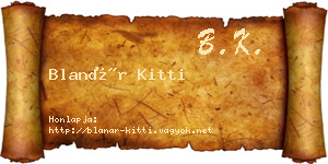 Blanár Kitti névjegykártya