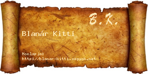 Blanár Kitti névjegykártya