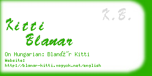 kitti blanar business card